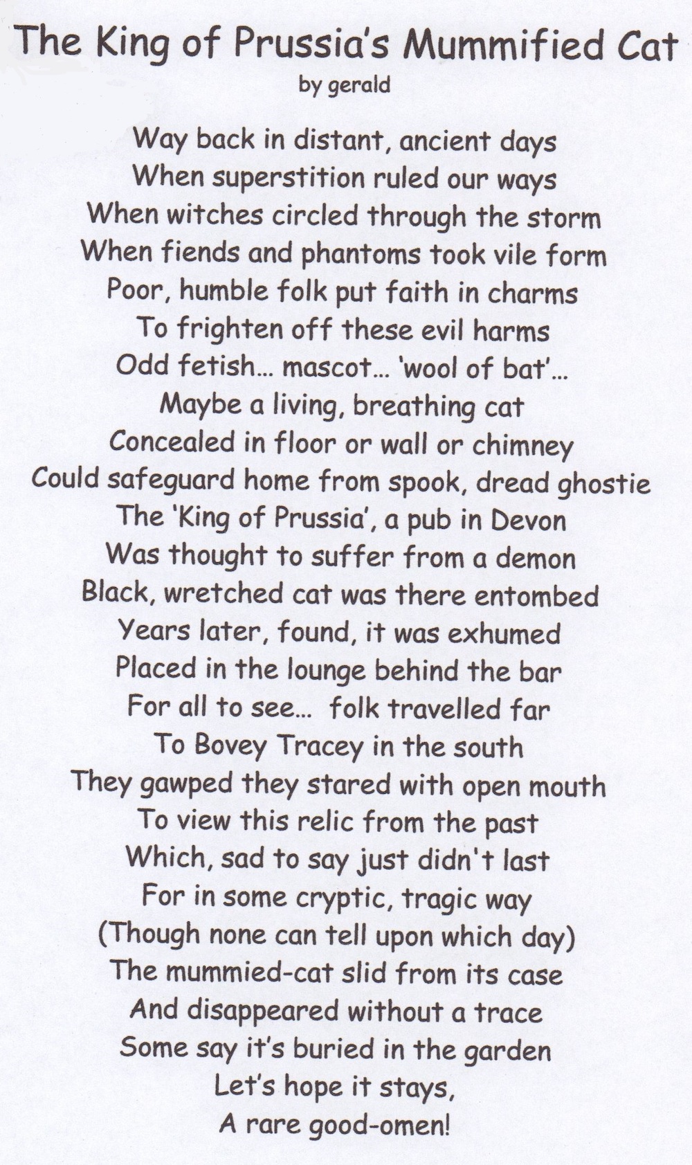 KOP Cat Poem