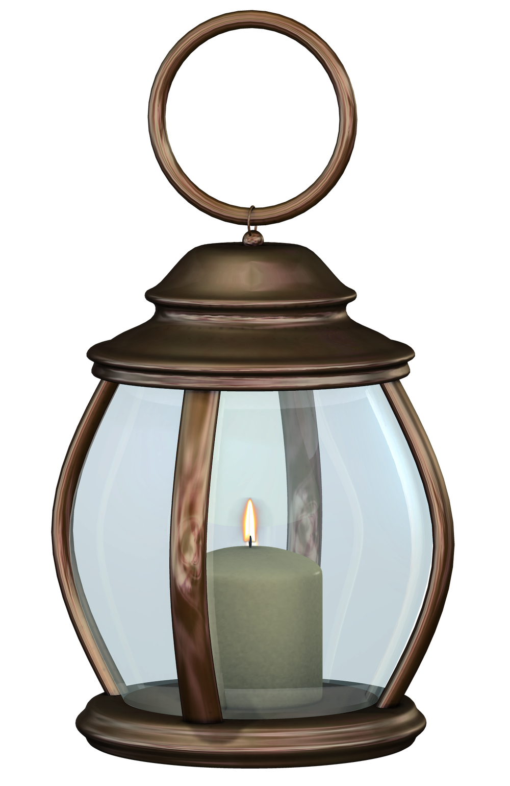 Decorative image of a lamp with candle